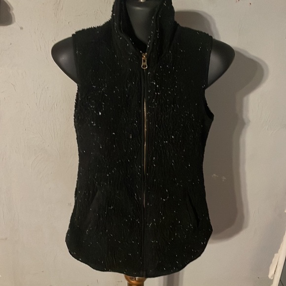 XS Old Navy black insulated sleeveless lined flared hem sweater vest jacket - Picture 3 of 14